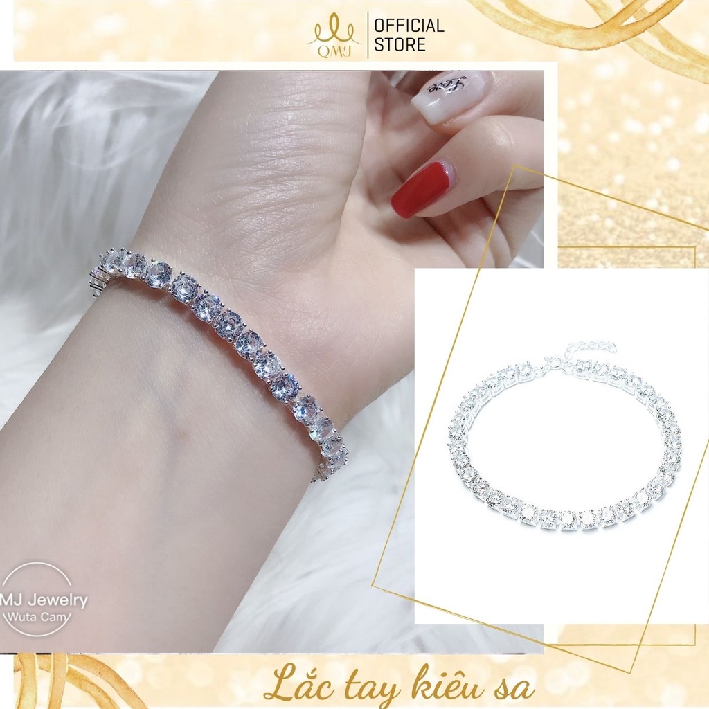 Lắc tay bạc QMJ Kiêu sa nạm đá 5 li Q151