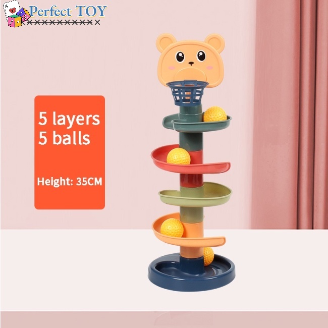 PS Fun Children's Toys Ice Skating Tower Shoot Jenga Turn Music Baby Puzzle Ball Toy Child Education 1-3 Years Old