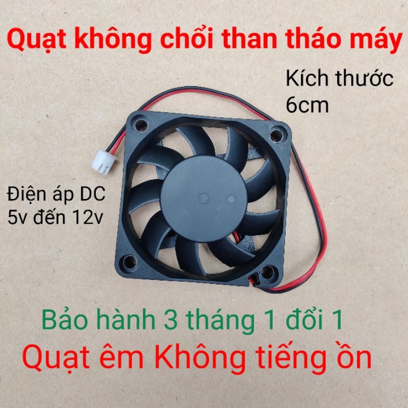 Quạt tả nhiệt không chổi than 6x6cm điện áp DC 5V đến 12v 0.1a