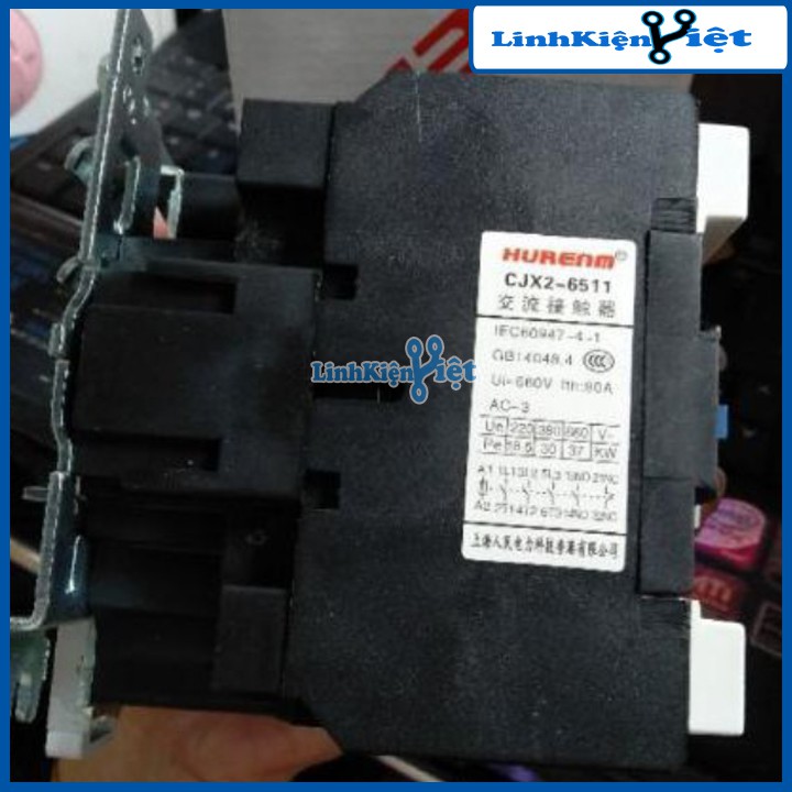 Khởi Động Từ Contactor CJX2-6511 380V-65A Vỏ Chống Cháy