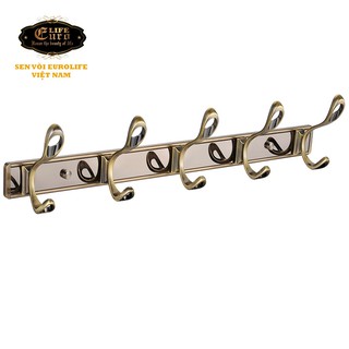 Móc treo quần áo 5 chấu mạ Đồng giả cổ Eurolife EL-M3 (Vàng)