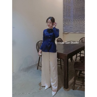 bộ bà ba ( áo xanh đen , quần trắng )