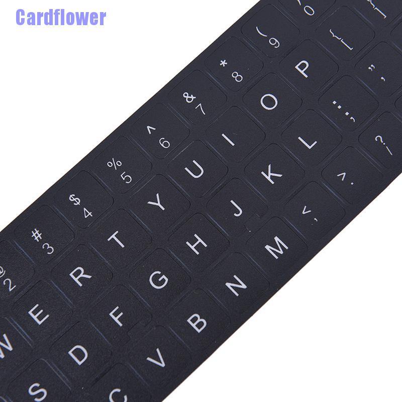 Miếng Dán Bàn Phím Laptop Màu Trắng / Đen In Chữ Tiếng Anh Cardflower