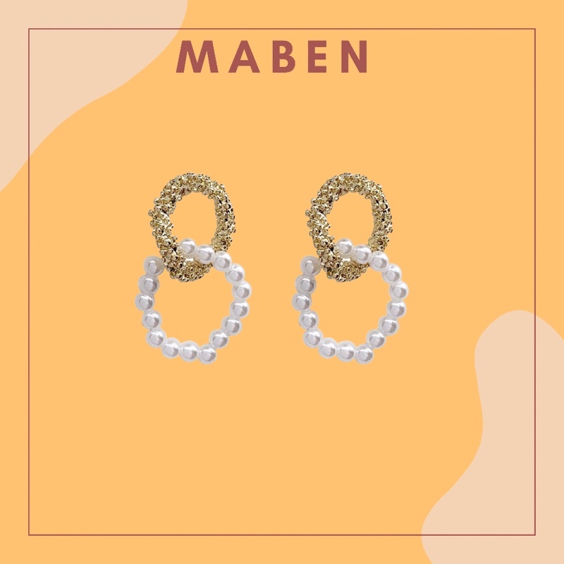 Khuyên tai nhỏ đính hạt dễ thương - Maben
