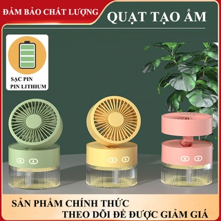 quạt phun sương mini cầm tay Quạt mini máy phun sương tạo ẩm khuếch tán tinh dầu đèn led dung 350ML