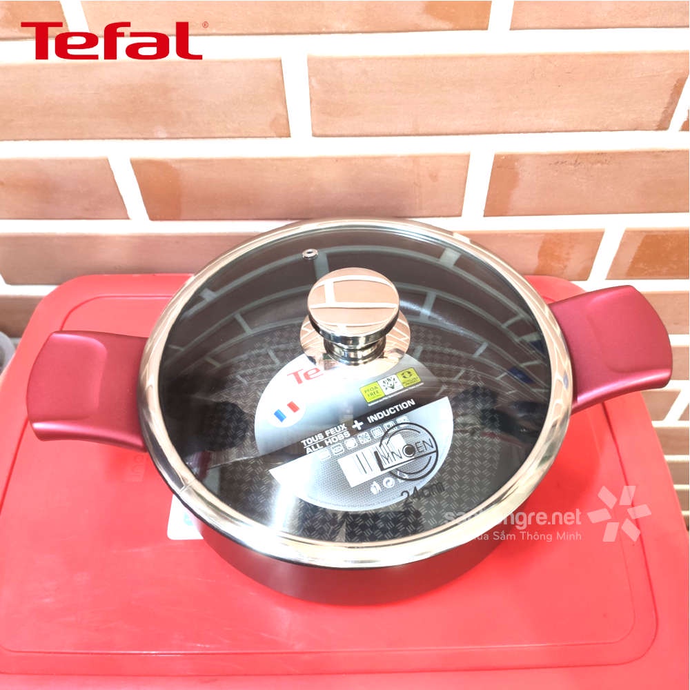 Nồi nhôm chống dính đáy từ Tefal Character 20cm C6824475 Made in France tặng vung kính Lyncen