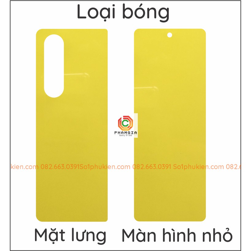 Dán PPF bóng, nhám cho Samsung Galaxy Z Fold 3 màn hình, mặt lưng, full lưng viền siêu bảo vệ