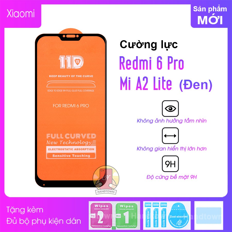 Kính Cường Lực 11D Xiaomi Redmi 6 pro Full Màn Đen MIETUBL