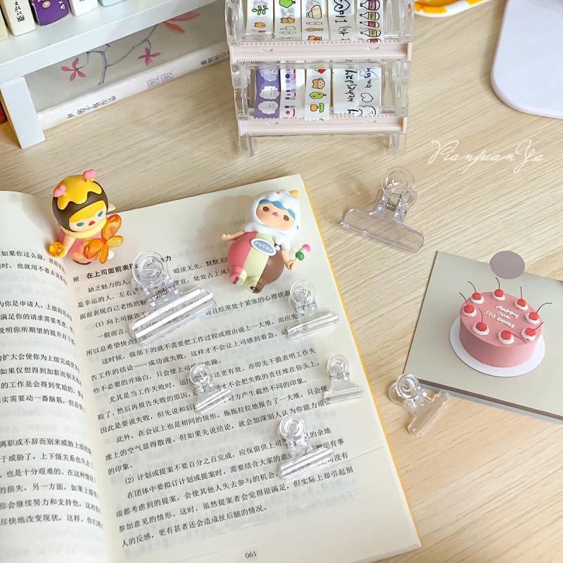 Kẹp bướm trong suốt, kẹp giấy tài liệu nhiều kích cỡ thiết kế sáng tạo dễ thương A211 Warm&amp;Cute