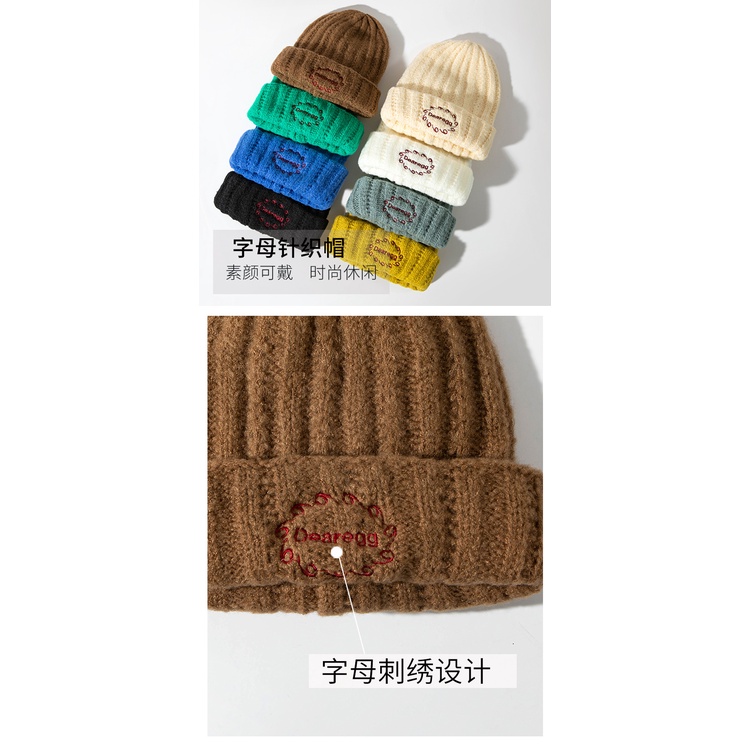 Mũ Len Đan Giữ Ấm Phong Cách Hàn Quốc Thời Trang Thu Đông Cho Nữ