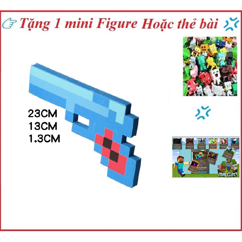 Đồ chơi Súng lục minecraft xanh dương