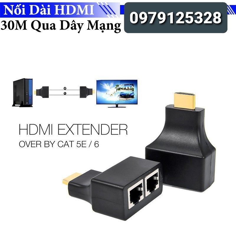 Nối dài dây HDMI qua 2 Dây Mạng Cổng RJ45 HDMI Extender 30m