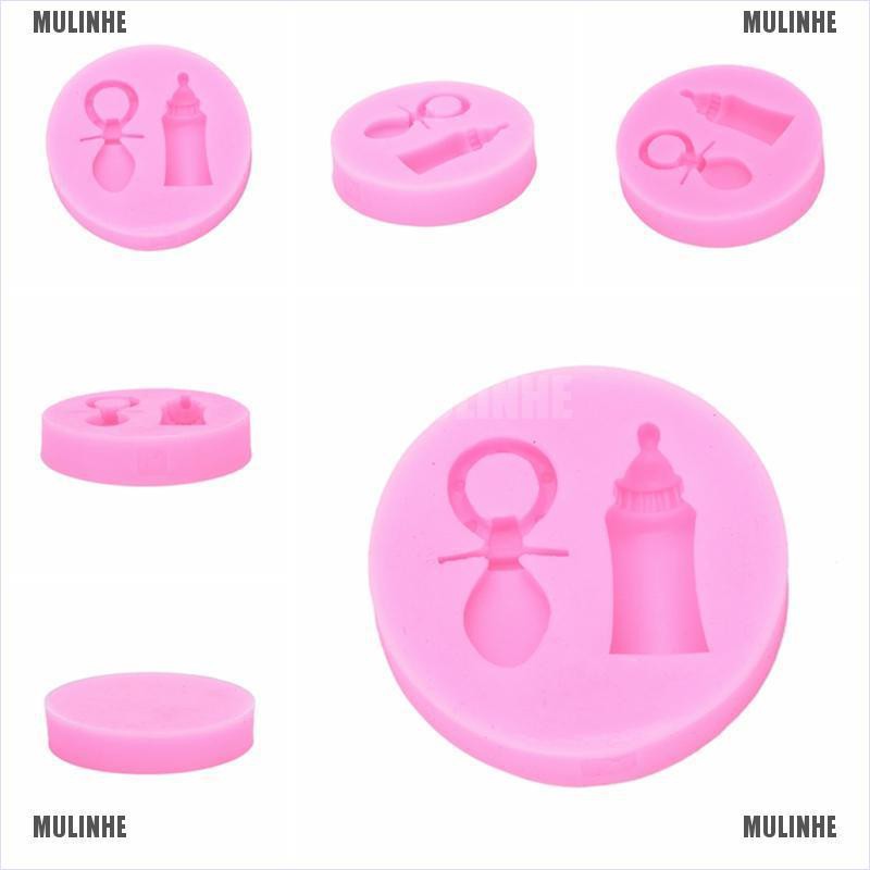 1 Khuôn Silicone Tạo Hình Bình Sữa Em Bé Trang Trí Bánh