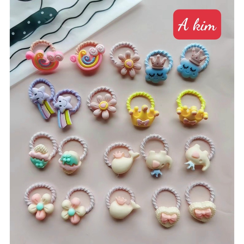 (Bán Buôn Sỉ) Set 20 Dây Buộc/Cột Tóc Xinh Xắn Dành Cho Bé Gái