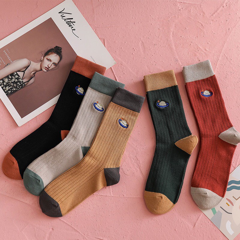 Vớ/ Tất Cổ Cao Địa Cầu Nam/ Nữ ERASHOP 075389 - Vải Co Giãn 4 Chiều Freesize, Phù Hợp Mang Giày Sneaker, Boot, Rẻ Đẹp