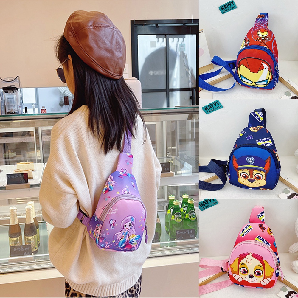 Ba Lô Nylon Mini Họa Tiết Hoạt Hình Đáng Yêu Phong Cách Hàn Quốc Dành Cho Bé