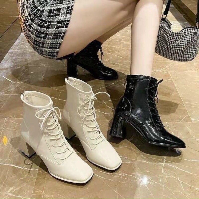 Giày Bốt Nữ Ulzang Kéo Khoá Cao Cấp - boots nữ cổ lửng loại sịn giá rẻ | BigBuy360 - bigbuy360.vn