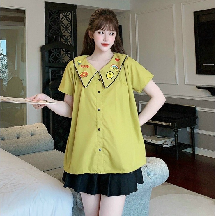 Áo bầu đẹp babydoll công sở thời trang hai màu nâu,trắng đi chơi giá rẻ