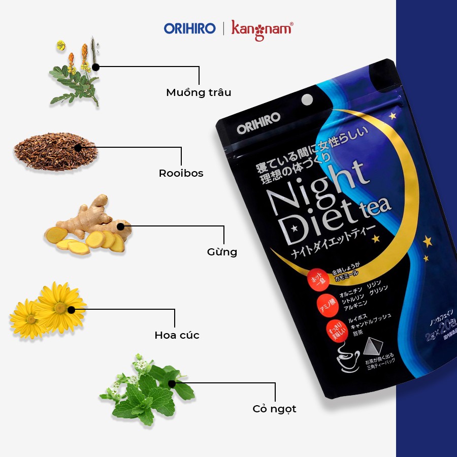 Trà giảm cân Night Diet Tea Orihiro 24 gói