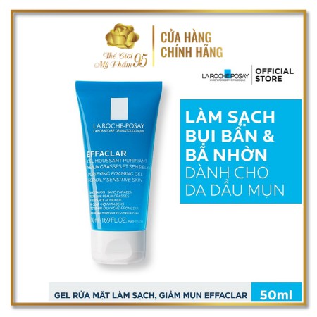 [50ml] Sữa Rửa Mặt Cho Da Dầu Mụn, Nhạy Cảm - La Roche - Posay Effaclar Purifying Foaming Gel Cleanser