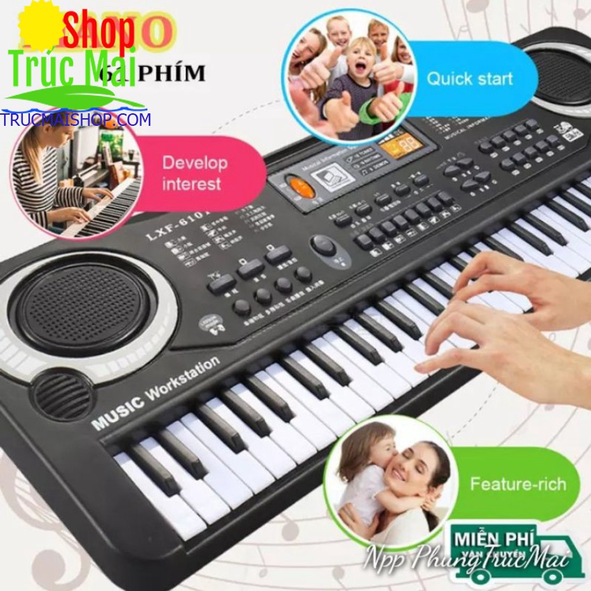 [ FREE SHIP ] Mua Đàn Piano - Bé Học Đàn Tại Nhà - Đàn Organ Cho Người Lớn Và Trẻ Em MQ-6106 -  Bh 12 thang