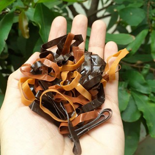 Sỉ 1kg thun cột tóc màu nâu,cafe (bản to 0.4×3cm)