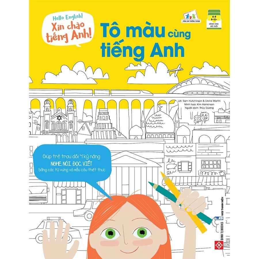 Sách cho bé - Hello English! - Xin chào tiếng Anh!- Tô màu cùng tiếng Anh