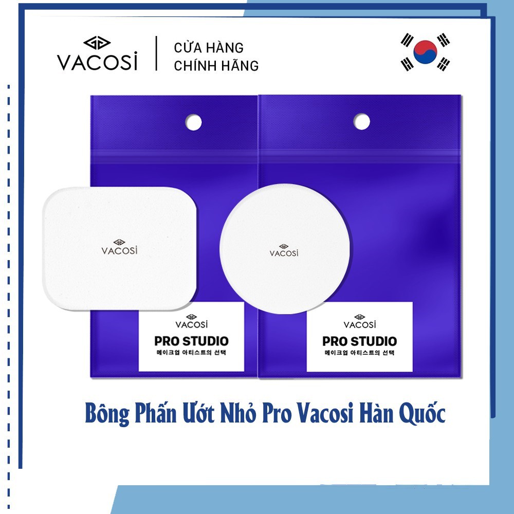 Bông ướt tròn nhỏ pro Vacosi PU02 và vuông nhỏ pro Vacosi PU03