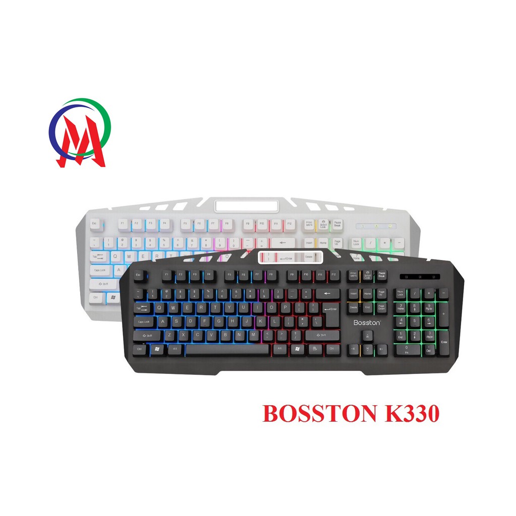 BÀN PHÍM BOSSTON K330 USB GIẢ CƠ LED 7 MÀU