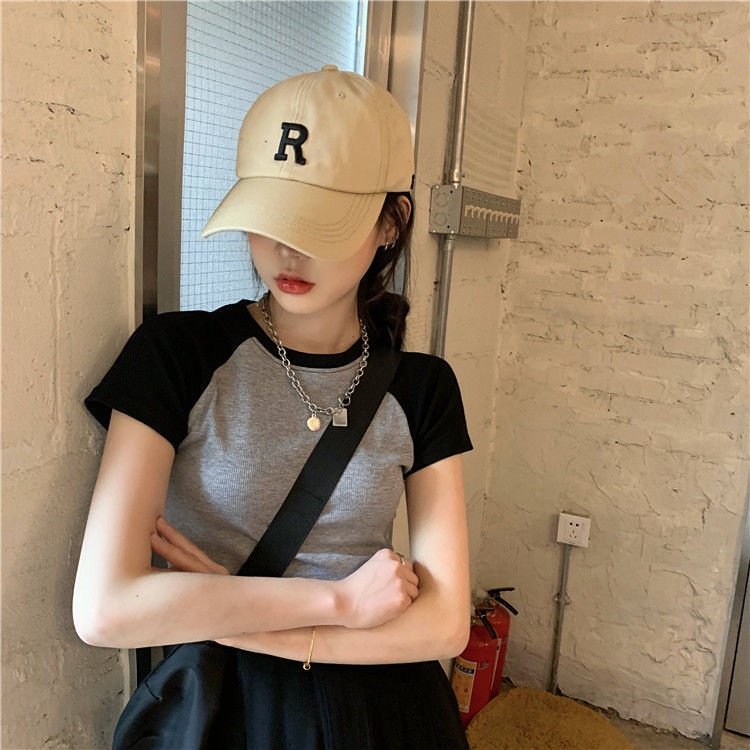 Áo thun BH cotton ngắn tay thêu họa tiết xinh xắn cho nữ 2021