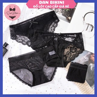 Quần Lót Nữ ❤️FREESHIP❤️ quần Lót Ren set 6 đen phối họa tiết điệu đà mã Ren06