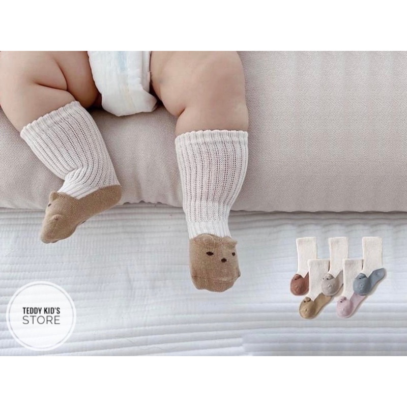 Tất cho bé_Tất lưới tai gấu siêu cute cho bé mang 4 mùa