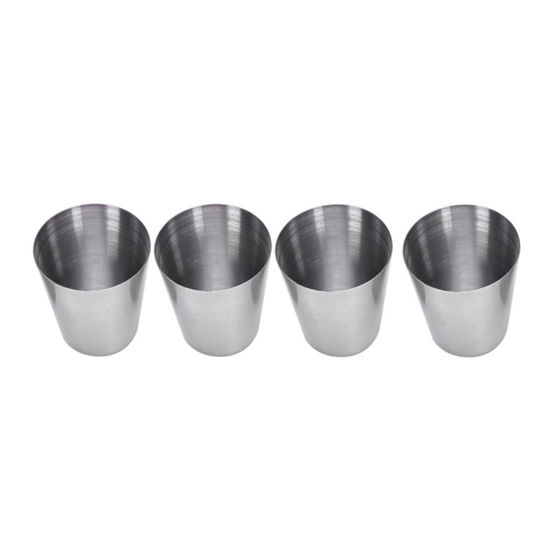 4PCS Stainless Steel Cups Mug With PU Cover Case Coffee Tea Beer Camping Tumbler