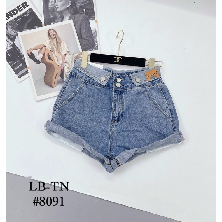 Quần short jean vẳn gấu