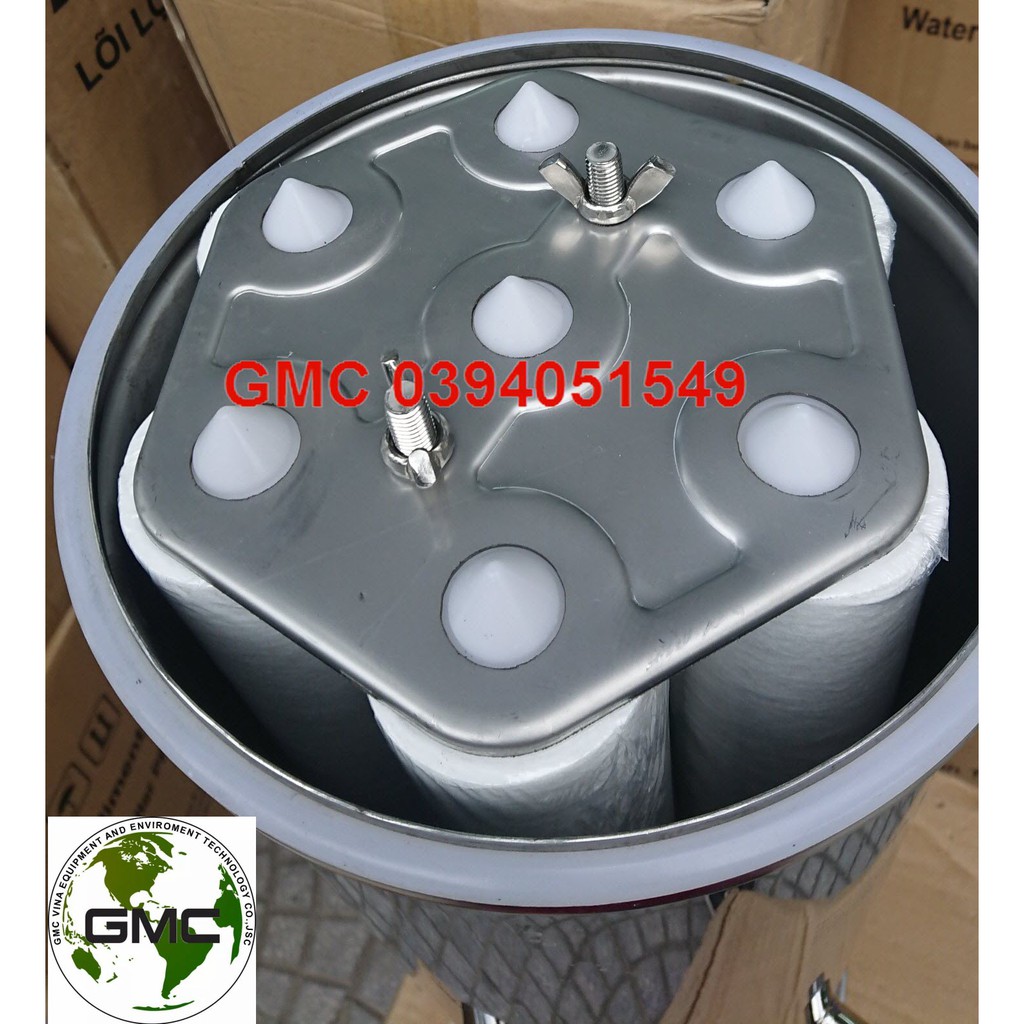 Phin lọc bằng Inox Phin lọc chứa 5 lõi – 20” F200 x 700   Dày 1mm; cửa 1”