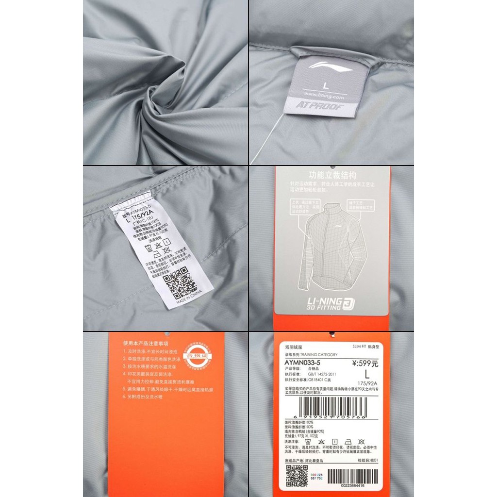 Áo khoác lông vũ nam hàng hiệu Lining AYMN033 (sẵn đen, đỏ, xanh size M) và AYMP127 | BigBuy360 - bigbuy360.vn