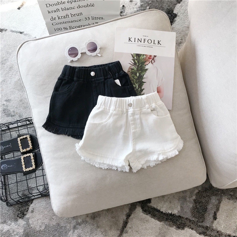 Quần short denim phong cách Hàn Quốc thời trang mùa hè 2021 xinh xắn cho bé gái