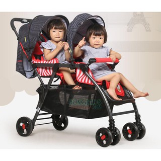 Xe đẩy đôi ghế trước và sau cao cấp cho bé CÓ LƯỚI THOÁNG baohaohao 705