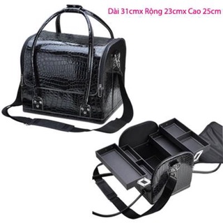 Giỏ da đựng mỹ phẩm loại lớn 4 mâm