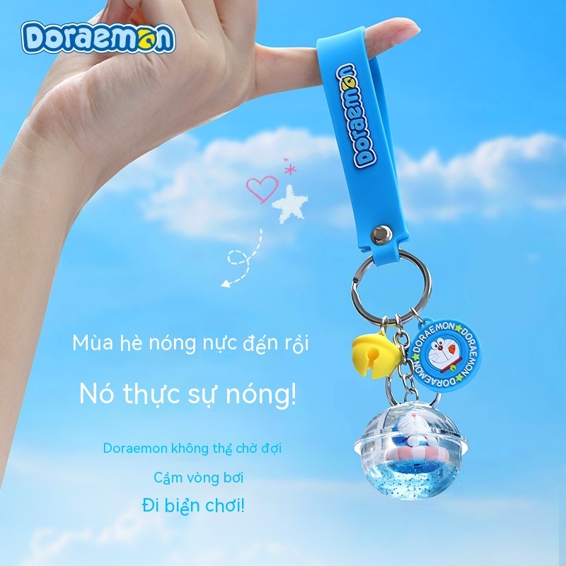 Móc chìa khóa Doraemon sáng tạo cặp đôi dễ thương mặt dây cặp học sinh mặt dây quà tặng trôi dạt giá trị cao