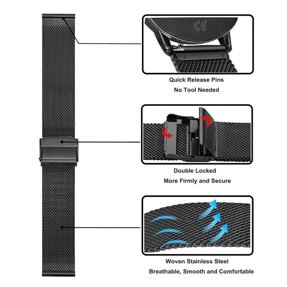 Dây Đeo Milanese 20mm Thay Thế Cho Đồng Hồ Thông Minh Amazfit GTS 2 Mini Bản Quốc Tế