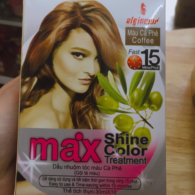 Hộp 10 gói dầu gội nhuộm tóc màu max shine color