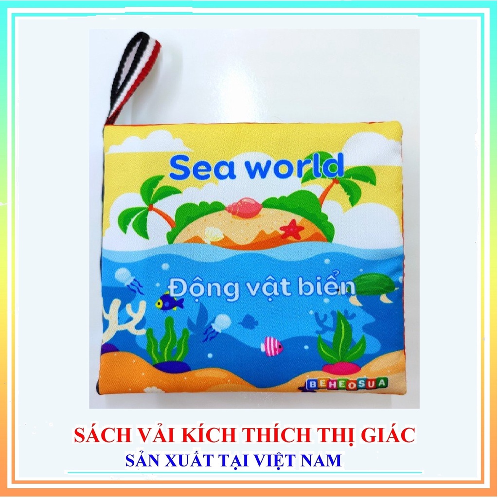 Sách vải song ngữ combo 6 cuốn cho bé sơ sinh 0 1 2 3 tuổi, đồ chơi thông minh montessori giáo dục sớm cho trẻ TOPKIDS