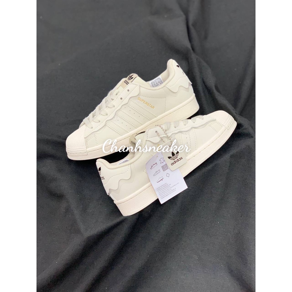Giày thể thao das sò trắng hàng SC mẫu mới 2022, Giày Superstar Cloud White Mũi Sò Bản