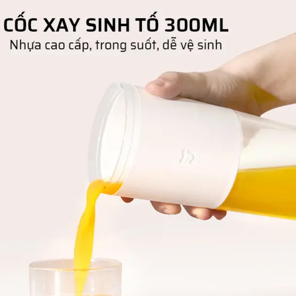 Máy xay sinh tố cầm tay Mijia MJZZB01PL Gen2 300ml - Máy xay sinh tố Xiaomi-An toàn-Bảo hành 12 tháng