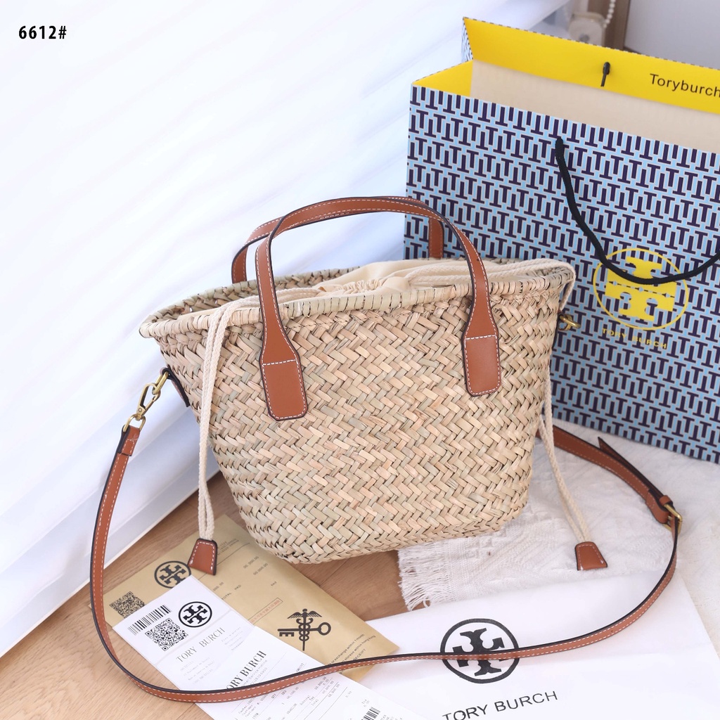 Túi Tote Đan Rơm Tory Burch Ella 6612
