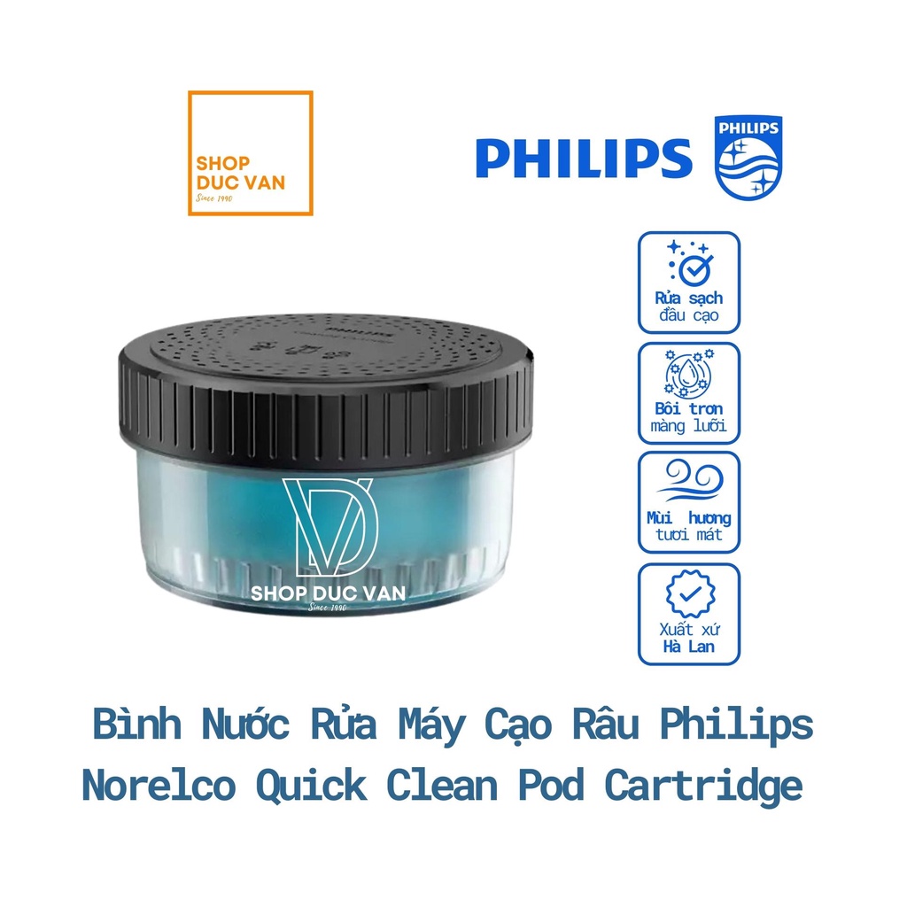Bình Nước Rửa Máy Cạo Râu Philips Norelco Quick Clean Pod Cartridge 160ml Dành Cho Dòng Thế Hệ Mới [ Shop Đức Vân ]