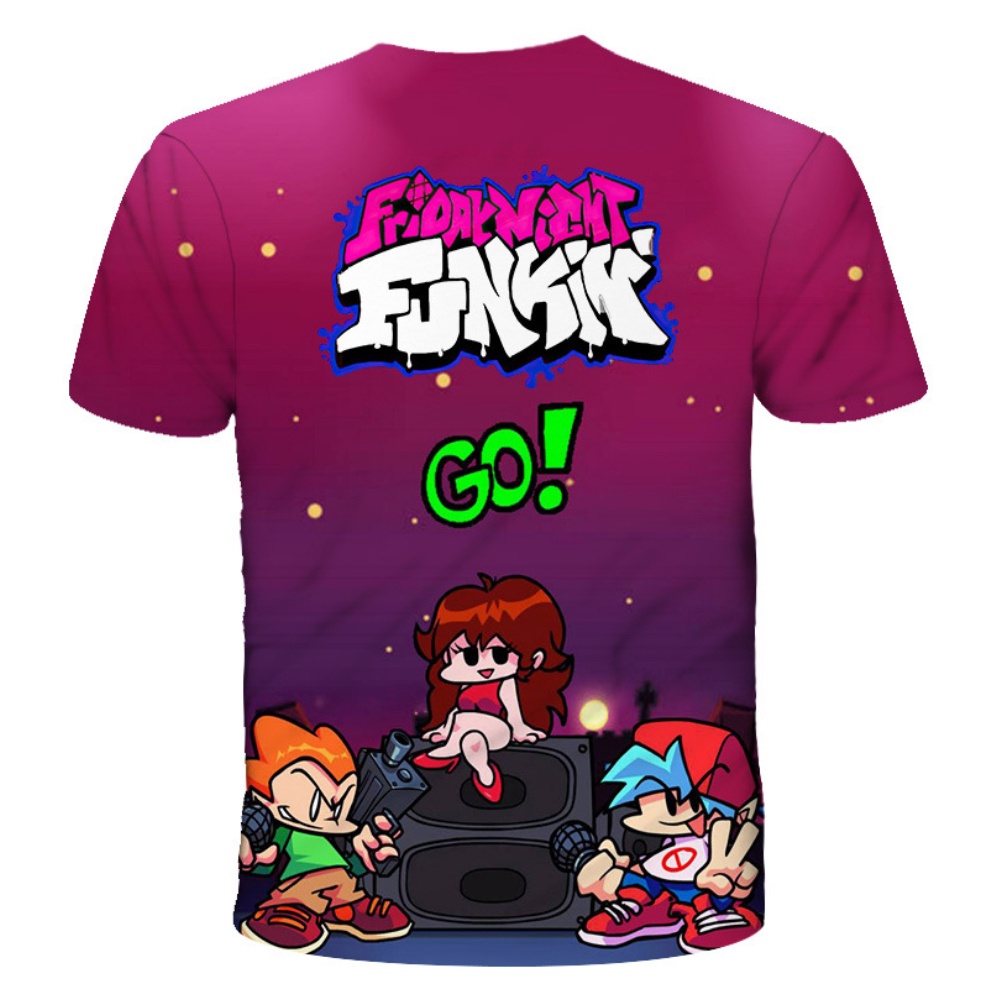 Áo thun tay ngắn cổ tròn in họa tiết hoạt hình 3D thời trang mùa hè cho trẻ em