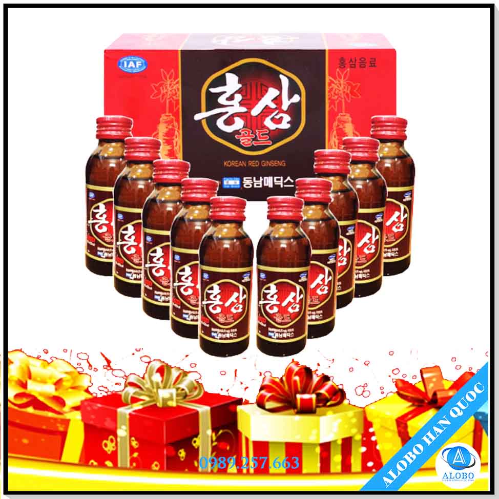 Nước Sâm Hàn Quốc - Korea Red Ginseng (Hộp 10 chai x 100ml) - ALOBO HÀN QUỐC