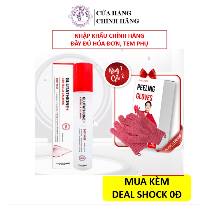 Xịt giảm Mụn Lưng Angel's Liquid Glutathione + Centella Calming Body Mist